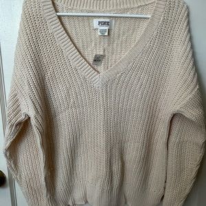 Cream Knit Sweater by PINK in small